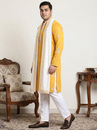 Embroidered & Sequin Kurta Pyjama With Dupatta