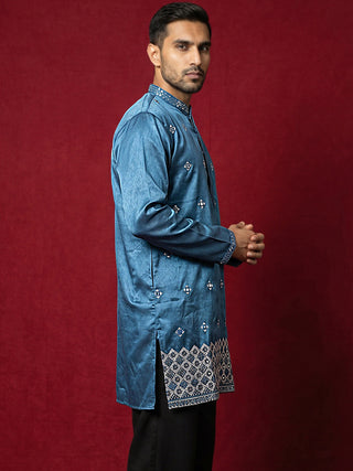 Silk Blend Embroidered Kurta for Men