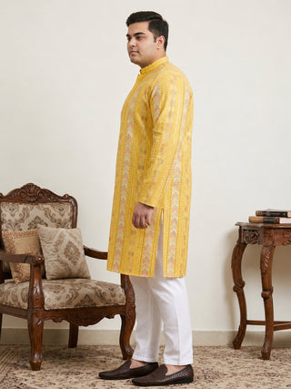 Embroidered and Sequins Kurta Pyjama Set for Men