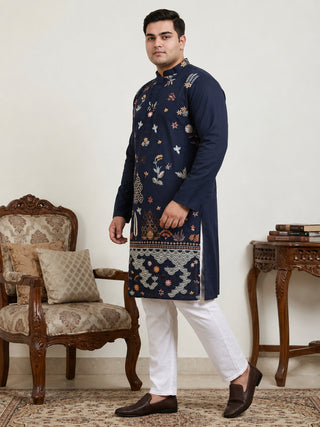 Floral Embroidered and Sequins Kurta Set