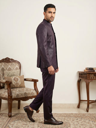 Men's Woven Design Indo-Western Set