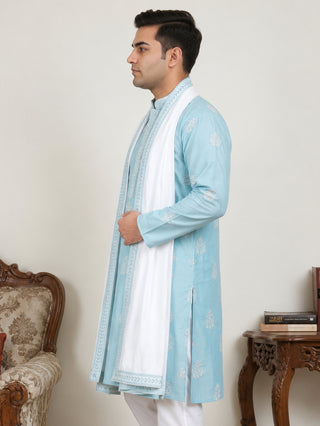 Embroidered & Sequin Kurta With Dupatta