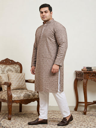 Sequin Embroidered Pure Cotton Kurta with Pyjamas