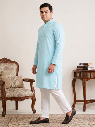 Solid Cotton Kurta Set for Men