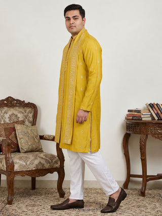 Embroidered & Sequin Kurta Pyjama With Dupatta