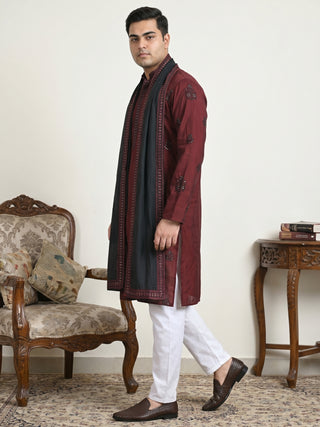 Embroidered & Sequin Kurta Pyjama With Dupatta