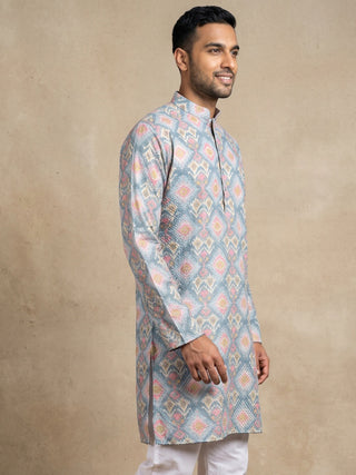 Printed & Thread Work Kurta for Men