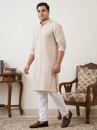 Sequin Embroidered Pure Cotton Kurta with Pyjamas
