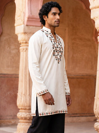 Japanese Fabric Designer Embroidered Kurta