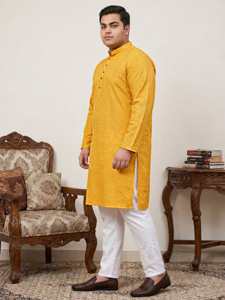 Embroidered Cotton Kurta with Churidar