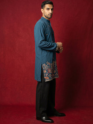 Japanese Fabric Embroidered Kurta with Korean Pants