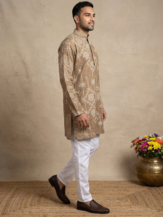 Printed Cotton Blend Kurta for Men