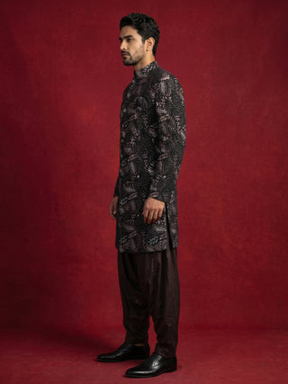 Premium Velvet Embroidered Indo-Western Set