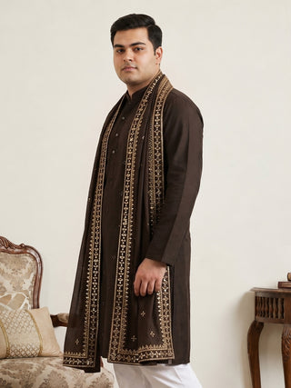 Embroidered & Sequin Kurta With Dupatta