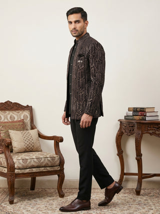 Men's Velvet Embroidered Indo-Western Set