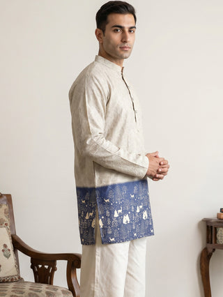 Men's Cotton Blend Printed Kurta