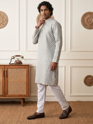 Men’s Foil Print Traditional Kurta Pyjama
