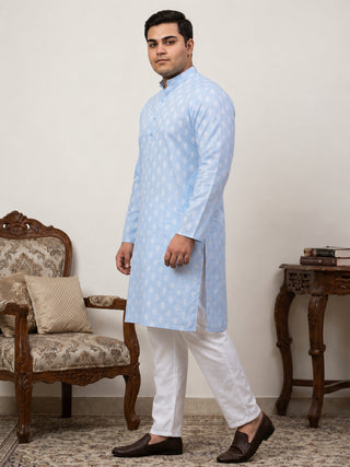 Floral Printed Kurta with Pyjama for Men