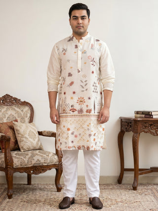 Floral Embroidered and Sequins Kurta Set
