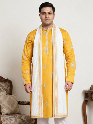 Embroidered & Sequin Kurta With Dupatta