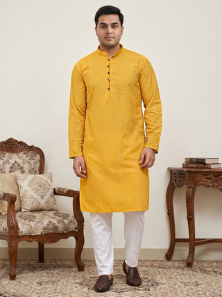 Embroidered Cotton Kurta with Churidar