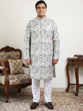 Embroidered Kurta Set For Men