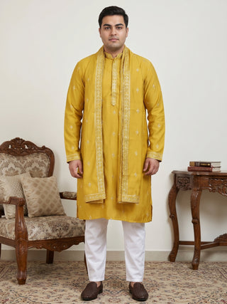 Embroidered & Sequin Kurta Pyjama With Dupatta