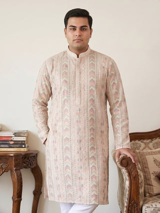 Embroidered and Sequins Kurta for Men