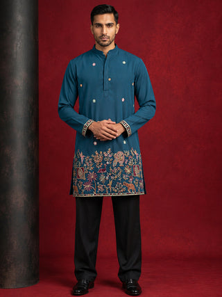 Japanese Fabric Embroidered Kurta with Korean Pants