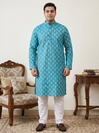 Floral Printed Kurta with Pyjama for Men
