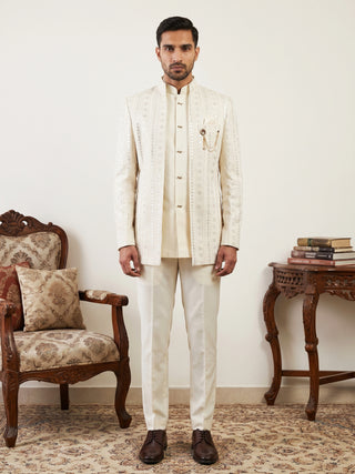 Silk Blend Sequin & Embroidered Indo-Western Set