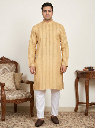 Men's Cotton Striped Kurta Pyjama Set