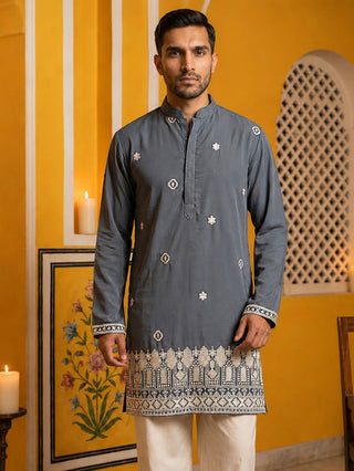 Men's Japanese Fabric Embroidered Kurta