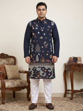 Floral Embroidered and Sequins Kurta Set