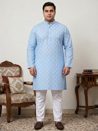 Floral Printed Kurta with Pyjama for Men