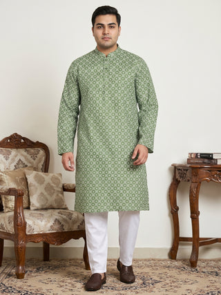Men's Geometric Printed Kurta Set