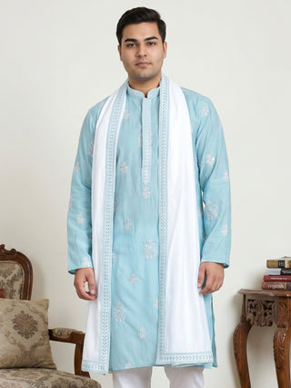 Embroidered & Sequin Kurta With Dupatta