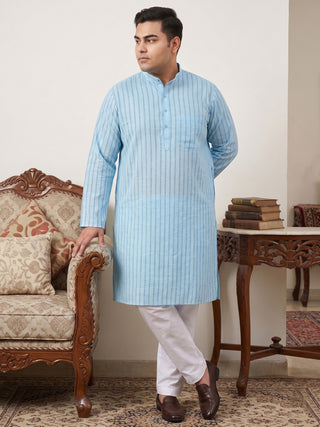 Men's Cotton Striped Kurta Pyjama Set