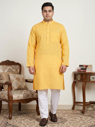 Men's Cotton Striped Kurta Pyjama Set