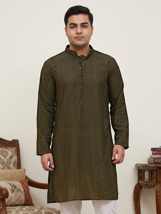 Embroidered Cotton Kurta for Men