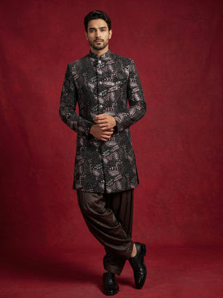 Premium Velvet Embroidered Indo-Western Set