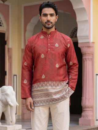 Men's Cotton Blend Printed Kurta