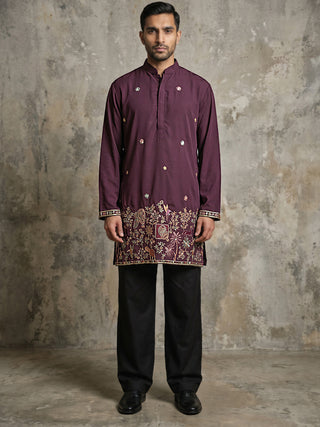 Japanese Fabric Embroidered Kurta with Korean Pants