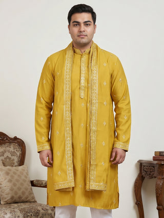 Embroidered & Sequin Kurta With Dupatta