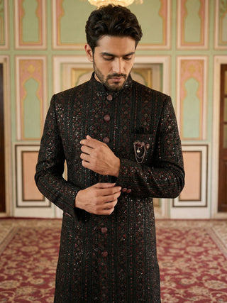 Men Embroidered Indo-Western Sherwani Set