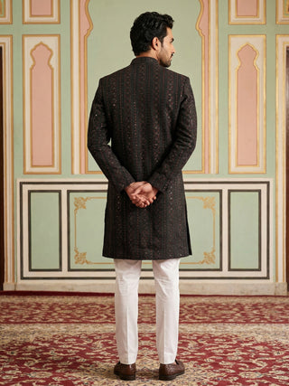 Men Embroidered Indo-Western Sherwani Set