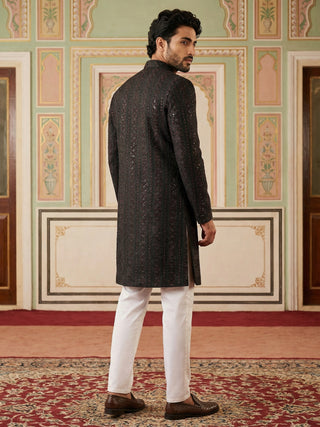 Men Embroidered Indo-Western Sherwani Set
