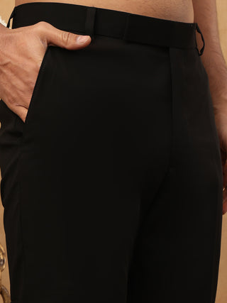 Men's Black & Silver Geometric Floral Indo-Western Set