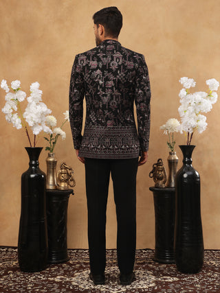 Men's Royal Heritage Elephant & Bird Embroidered Indo Western Set