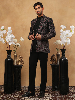Men's Royal Heritage Elephant & Bird Embroidered Indo Western Set